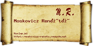 Moskovicz Renátó névjegykártya